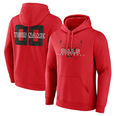 Red Chicago Bulls Stellar Personalized Name & Number Pullover Hoodie | NBA