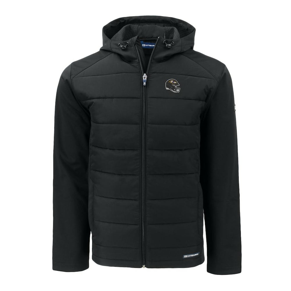 Baltimore Ravens Cutter & Buck Helmet Evoke Hybrid Eco Softshell Recycled Full-Zip Hoodie Jacket | NFL US
