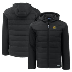 Green Bay Packers Cutter & Buck Helmet Evoke Hybrid Eco Softshell Recycled Full-Zip Hoodie Jacket | NFL US