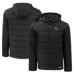 Pittsburgh Steelers Cutter & Buck Helmet Evoke Hybrid Eco Softshell Recycled Full-Zip Hoodie Jacket | NFL Hot