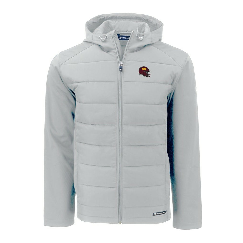 Washington Commanders Cutter & Buck Helmet Evoke Hybrid Eco Softshell Recycled Full-Zip Hoodie Jacket | NFL On sale