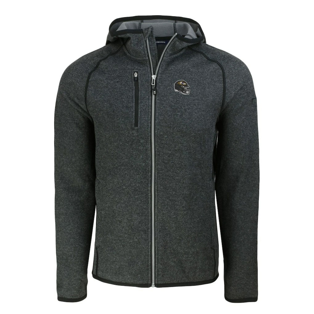 Baltimore Ravens Cutter & Buck Helmet Mainsail Sweater-Knit Full-Zip Hoodie | NFL On sale