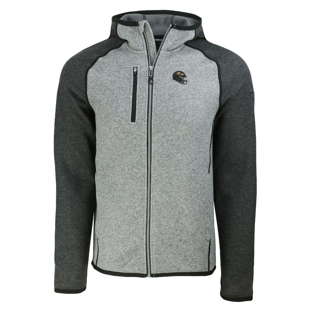 Baltimore Ravens Cutter & Buck Helmet Mainsail Sweater-Knit Full-Zip Hoodie | NFL Near me