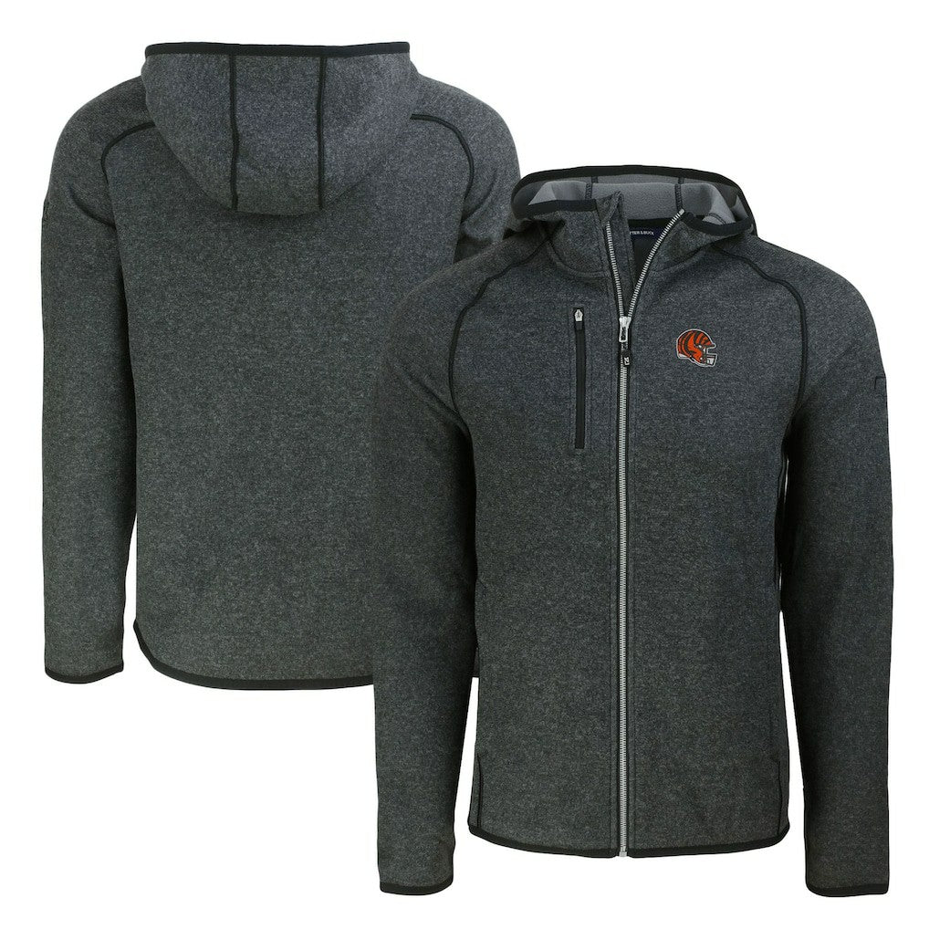 Cincinnati Bengals Cutter & Buck Helmet Mainsail Sweater-Knit Full-Zip Hoodie | NFL Hot