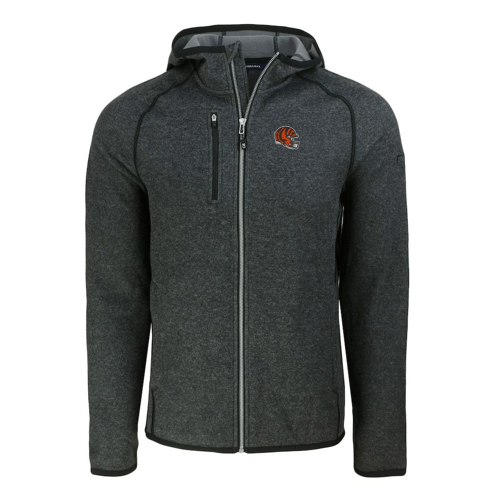 Cincinnati Bengals Cutter & Buck Helmet Mainsail Sweater-Knit Full-Zip Hoodie | NFL Hot