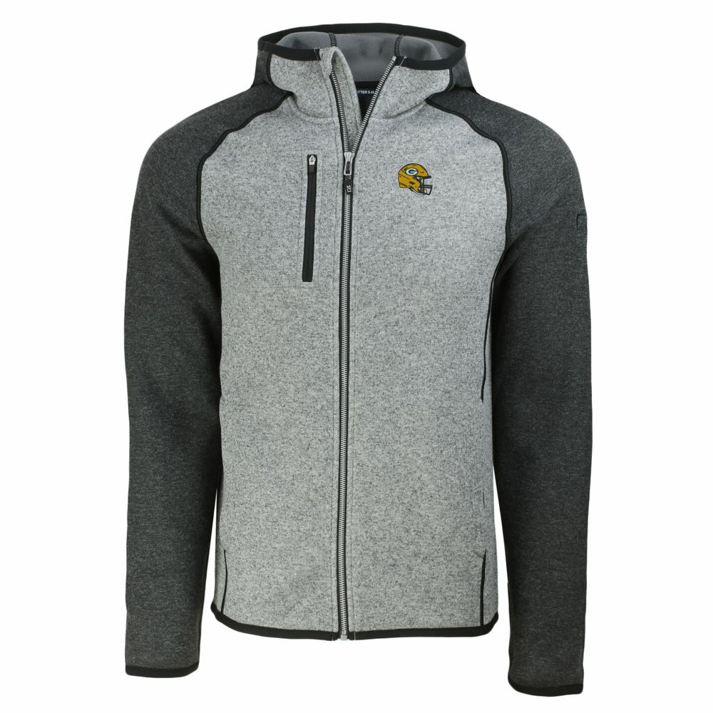 Green Bay Packers Cutter & Buck Helmet Mainsail Sweater-Knit Full-Zip Hoodie | NFL On sale