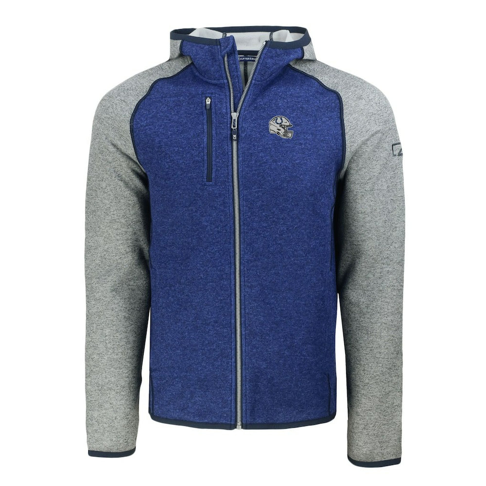 Indianapolis Colts Cutter & Buck Helmet Mainsail Sweater-Knit Full-Zip Hoodie | NFL US