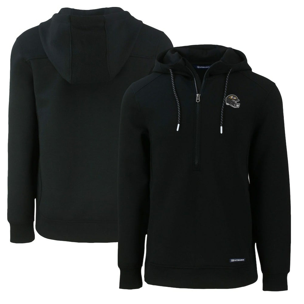 Baltimore Ravens Cutter & Buck Helmet Roam Eco Half-Zip Recycled Pullover Hoodie | NFL Sale