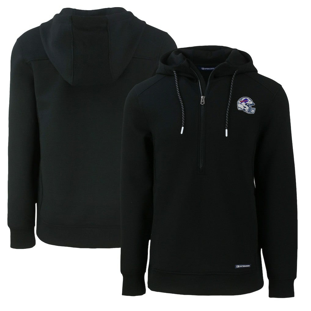 Buffalo Bills Cutter & Buck Helmet Roam Eco Half-Zip Recycled Pullover Hoodie | NFL Sale