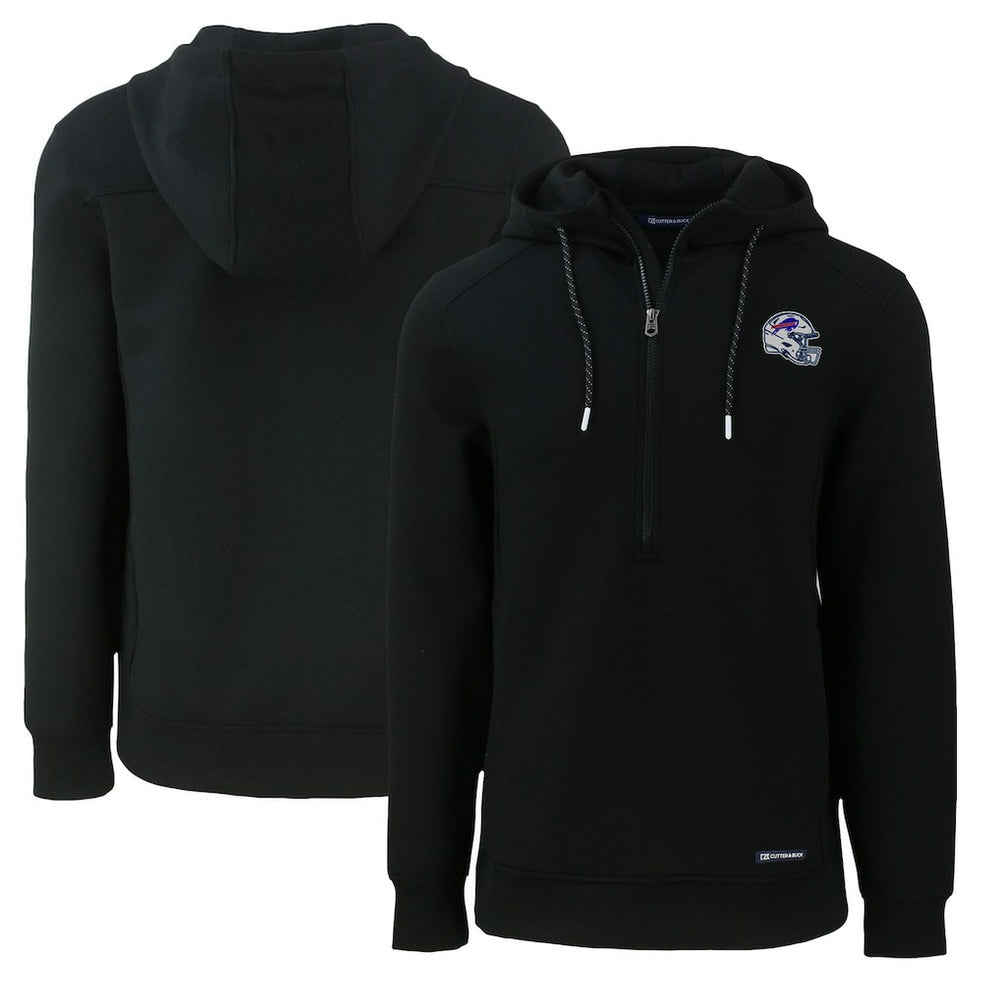 Buffalo Bills Cutter & Buck Helmet Roam Eco Half-Zip Recycled Pullover Hoodie | NFL Sale