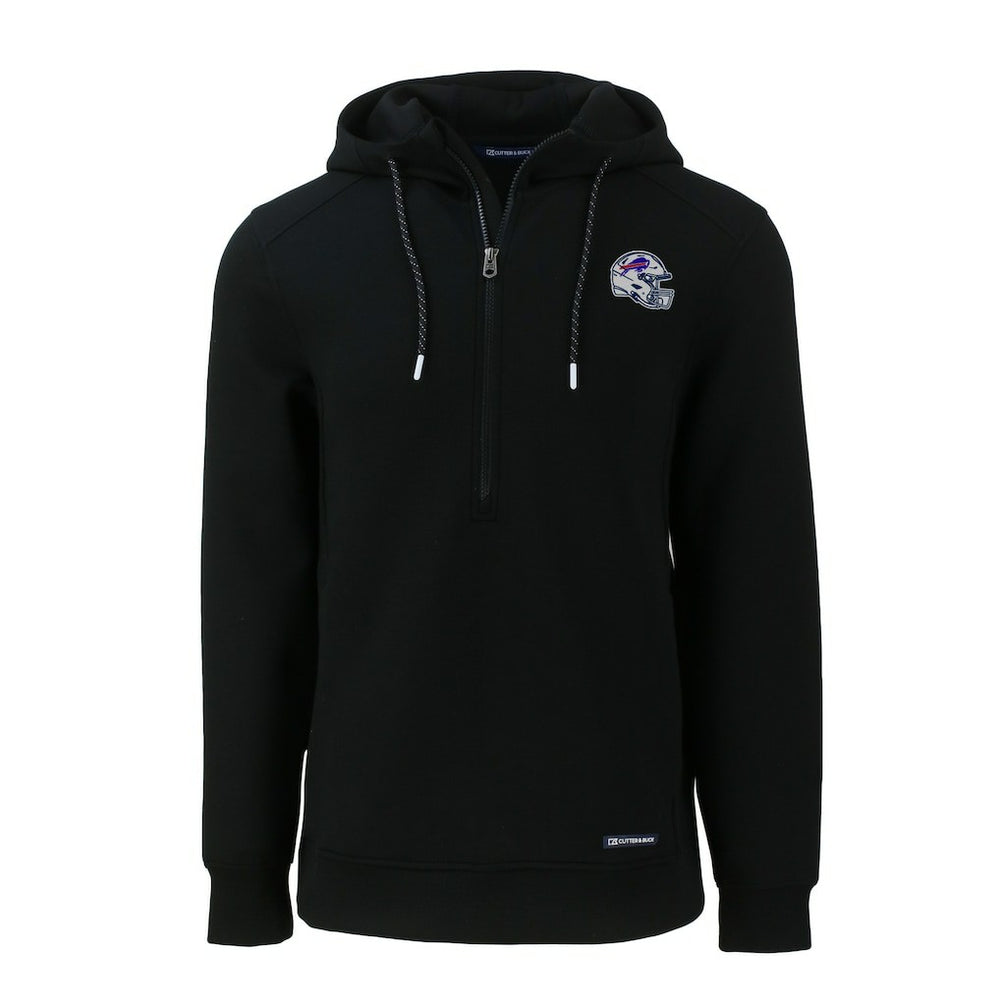 Buffalo Bills Cutter & Buck Helmet Roam Eco Half-Zip Recycled Pullover Hoodie | NFL Sale