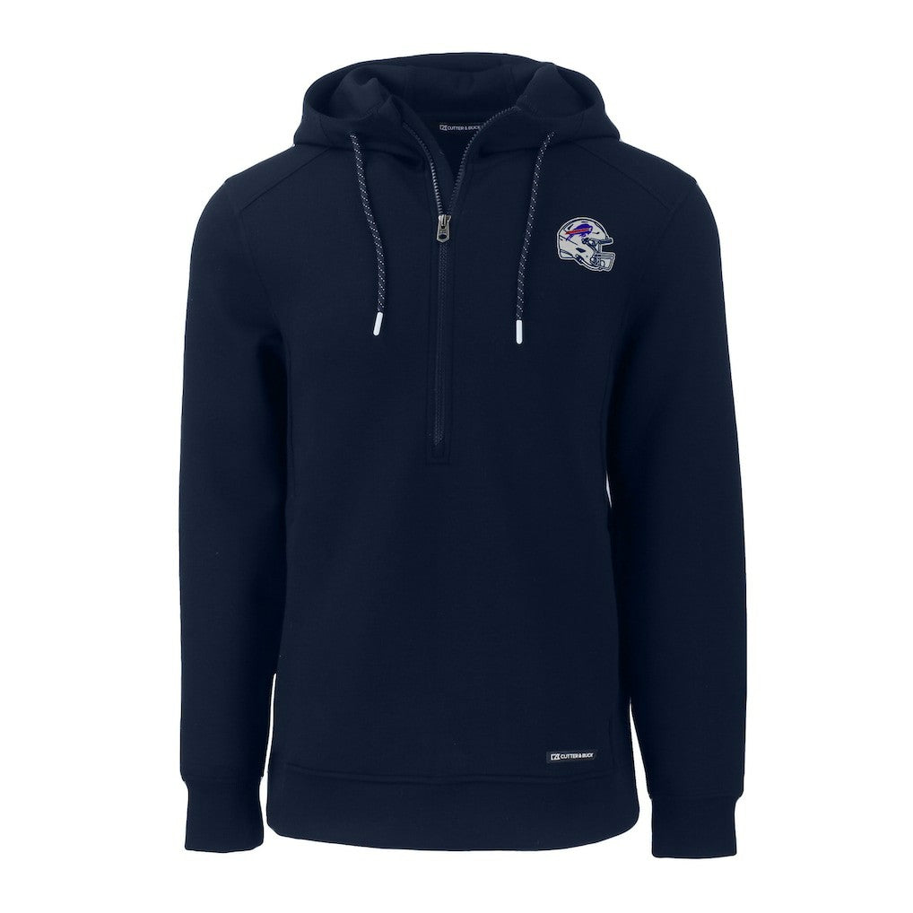 Buffalo Bills Cutter & Buck Helmet Roam Eco Half-Zip Recycled Pullover Hoodie | NFL Hot