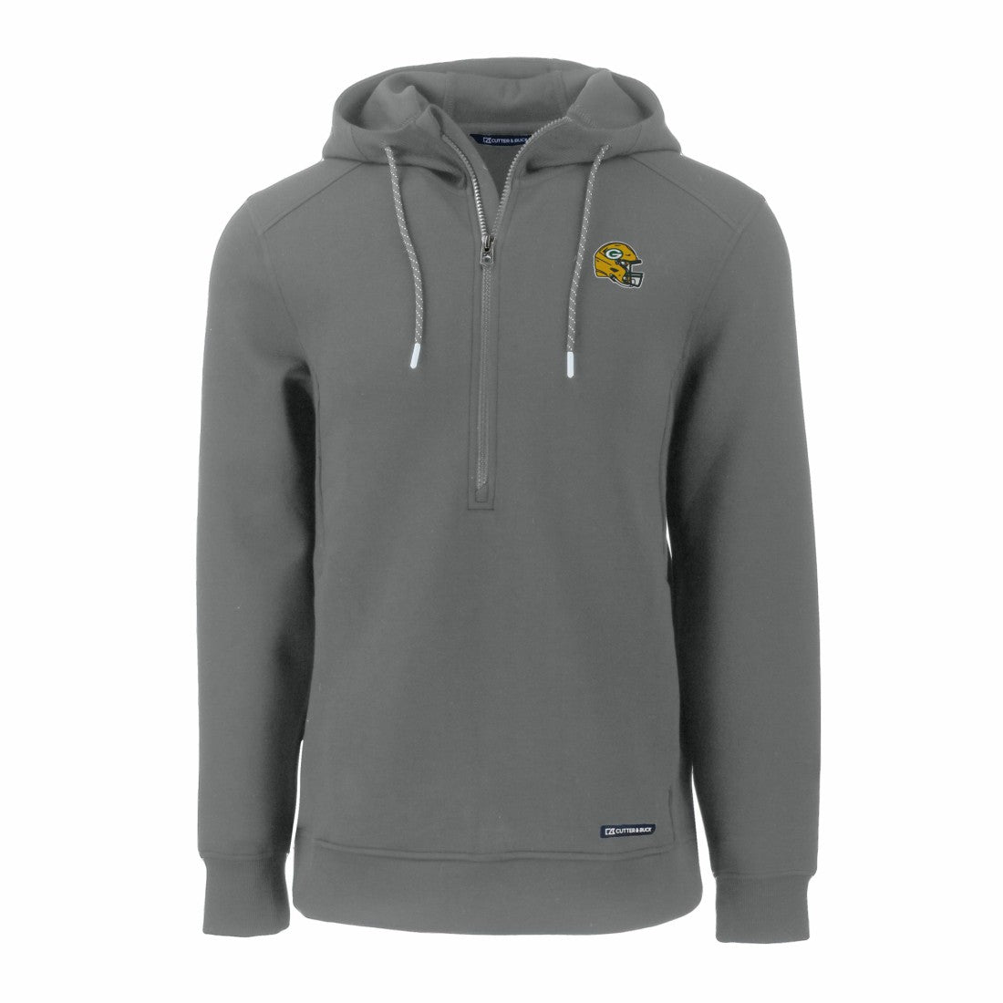 Green Bay Packers Cutter & Buck Helmet Roam Eco Half-Zip Recycled Pullover Hoodie | NFL Outlet