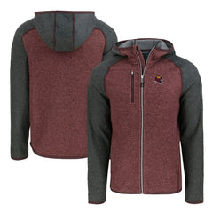 Washington Commanders Cutter & Buck Helmet Mainsail Sweater-Knit Full-Zip Hoodie | NFL Hot