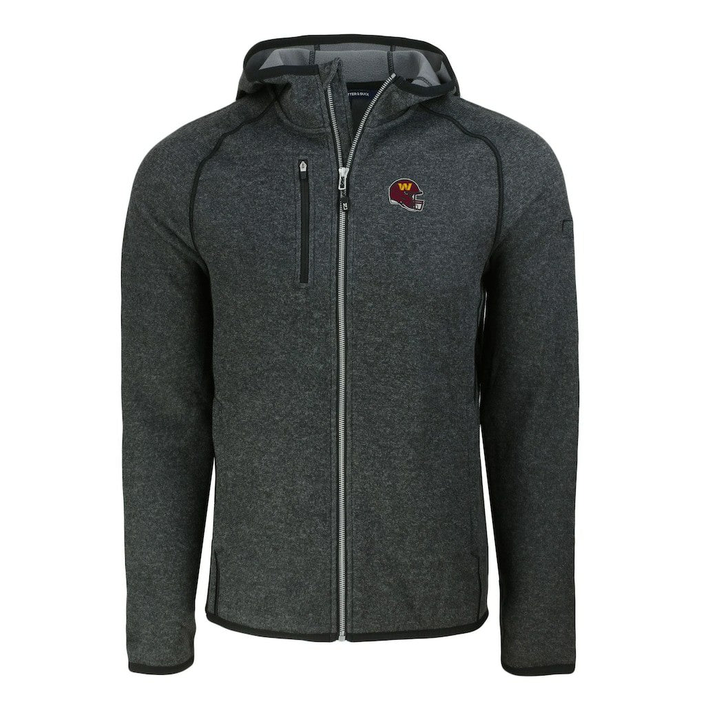 Washington Commanders Cutter & Buck Helmet Mainsail Sweater-Knit Full-Zip Hoodie | NFL On sale