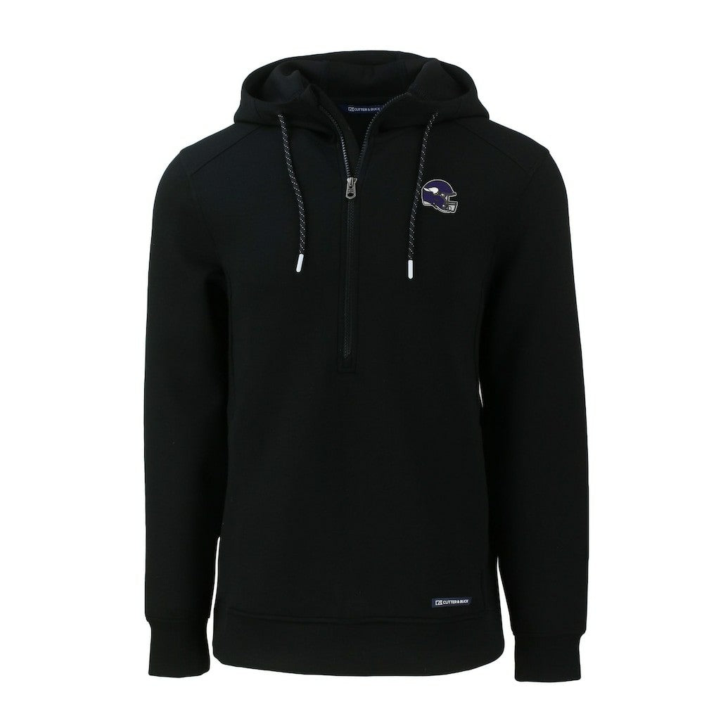 Minnesota Vikings Cutter & Buck Helmet Roam Eco Half-Zip Recycled Pullover Hoodie | NFL New