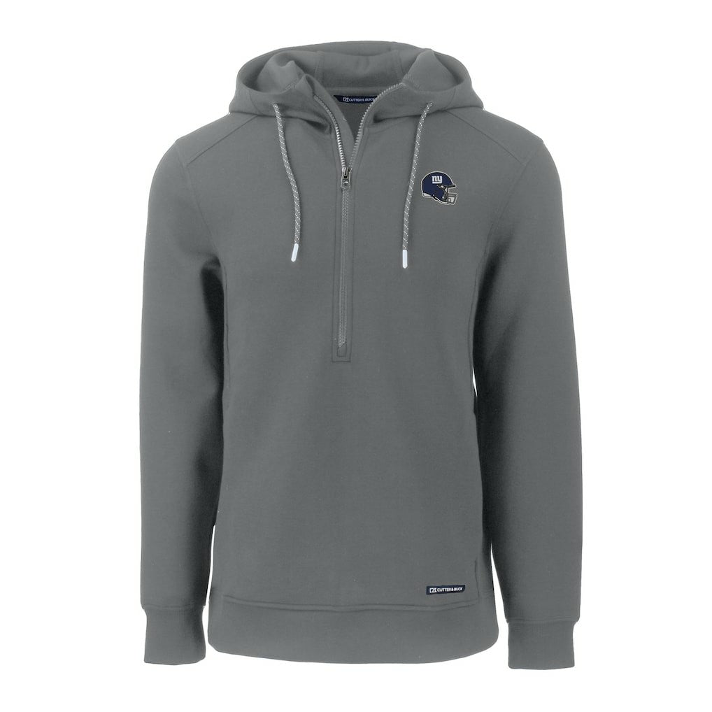 New York Giants Cutter & Buck Helmet Roam Eco Half-Zip Recycled Pullover Hoodie | NFL Outlet
