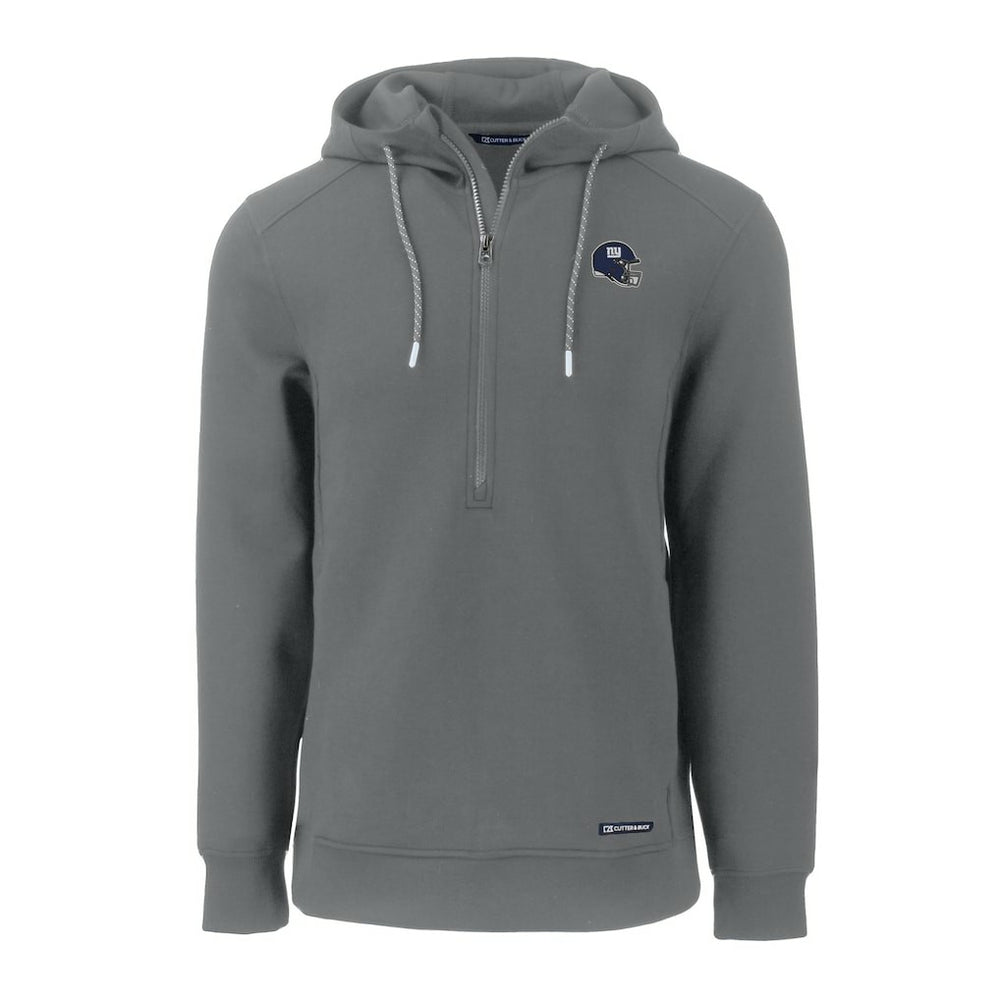New York Giants Cutter & Buck Helmet Roam Eco Half-Zip Recycled Pullover Hoodie | NFL Outlet