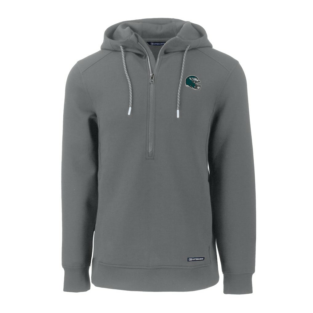 Philadelphia Eagles Cutter & Buck Helmet Roam Eco Half-Zip Recycled Pullover Hoodie | NFL Discount