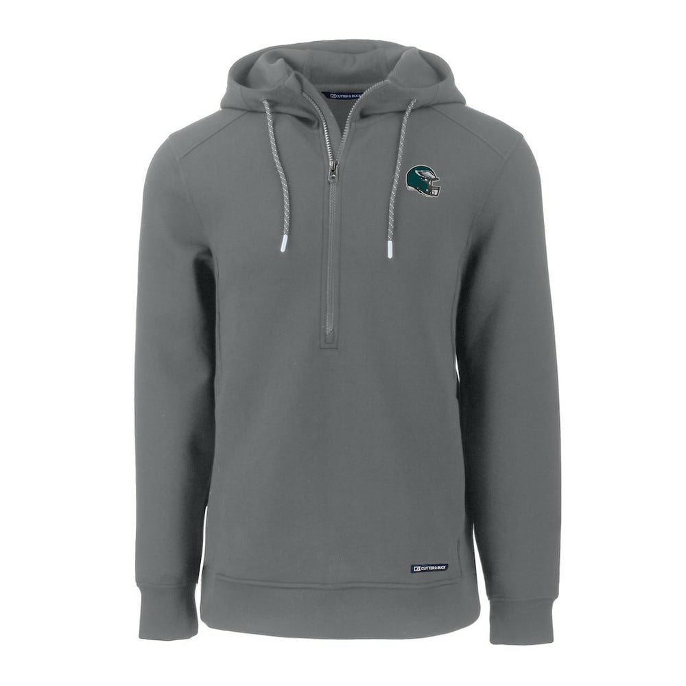 Philadelphia Eagles Cutter & Buck Helmet Roam Eco Half-Zip Recycled Pullover Hoodie | NFL Discount