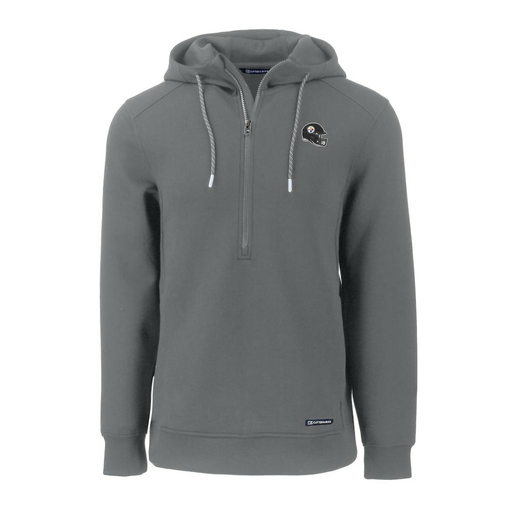 Pittsburgh Steelers Cutter & Buck Helmet Roam Eco Half-Zip Recycled Pullover Hoodie | NFL Hot