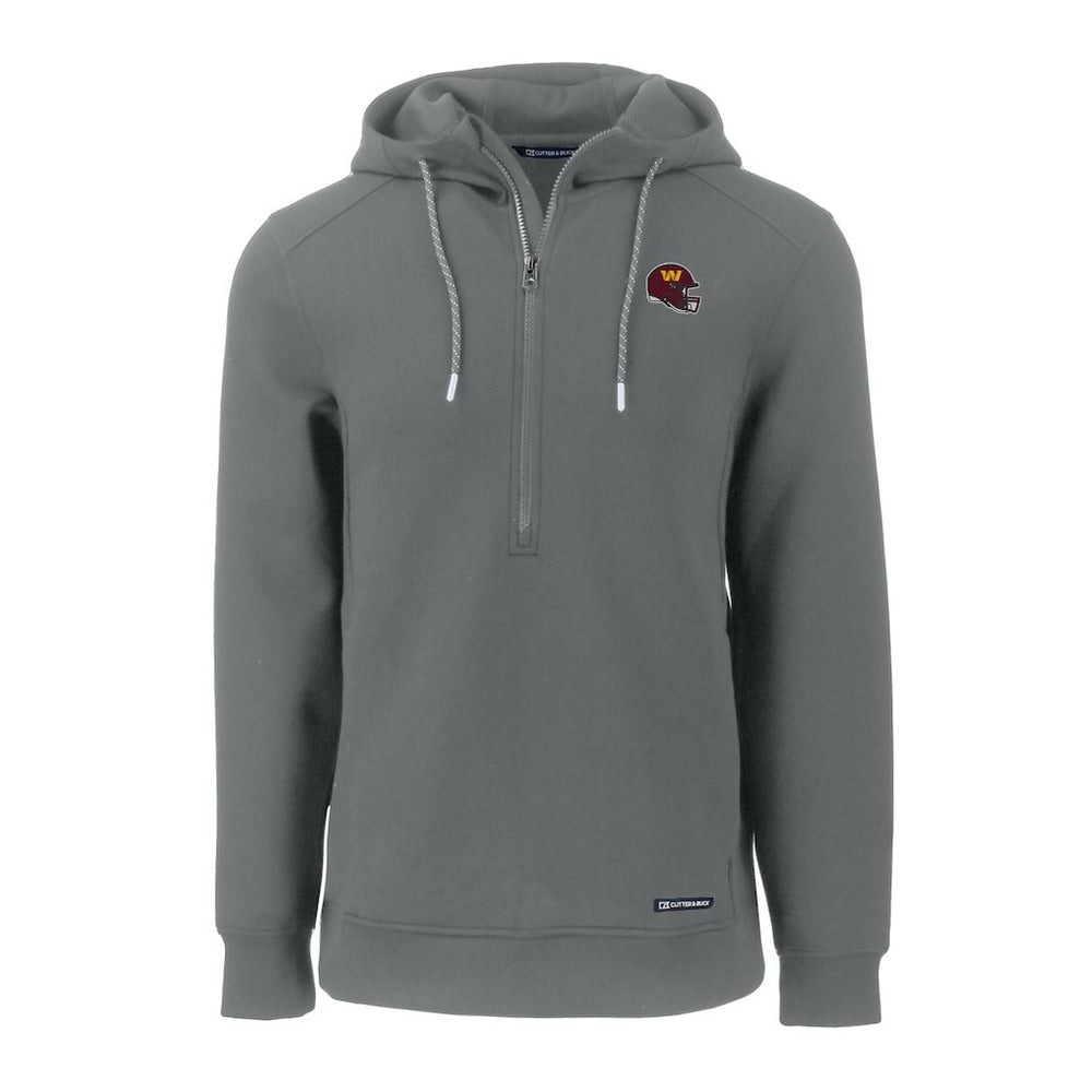 Washington Commanders Cutter & Buck Helmet Roam Eco Half-Zip Recycled Pullover Hoodie | NFL Discount