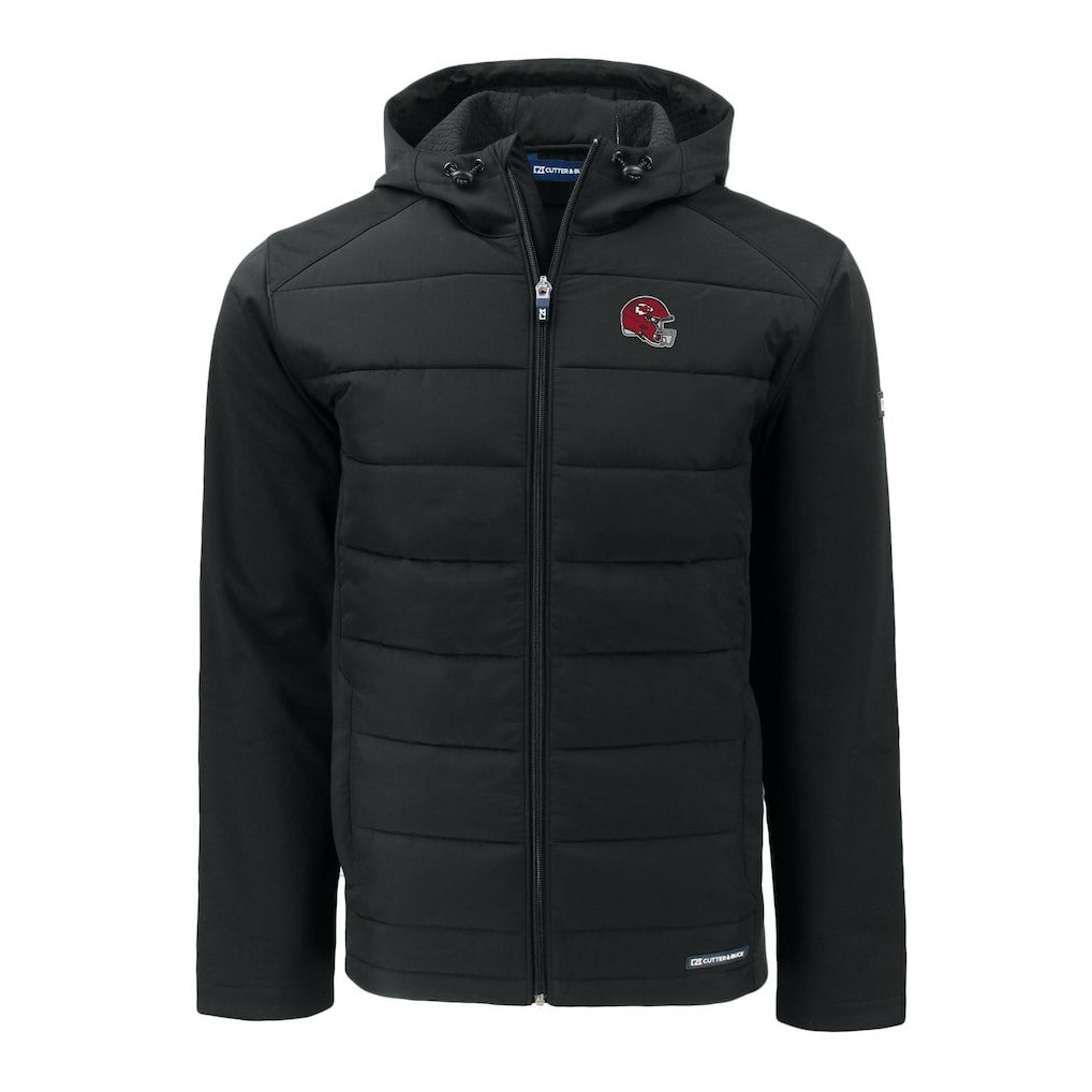 Kansas City Chiefs Cutter & Buck Helmet Big & Tall Evoke Hybrid Eco Softshell Recycled Full-Zip Hoodie Jacket | NFL Near me