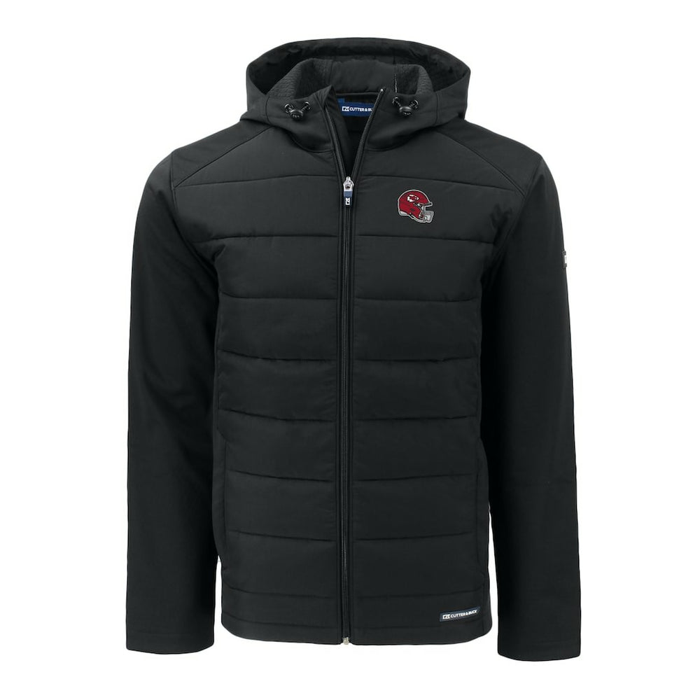 Kansas City Chiefs Cutter & Buck Helmet Big & Tall Evoke Hybrid Eco Softshell Recycled Full-Zip Hoodie Jacket | NFL Near me