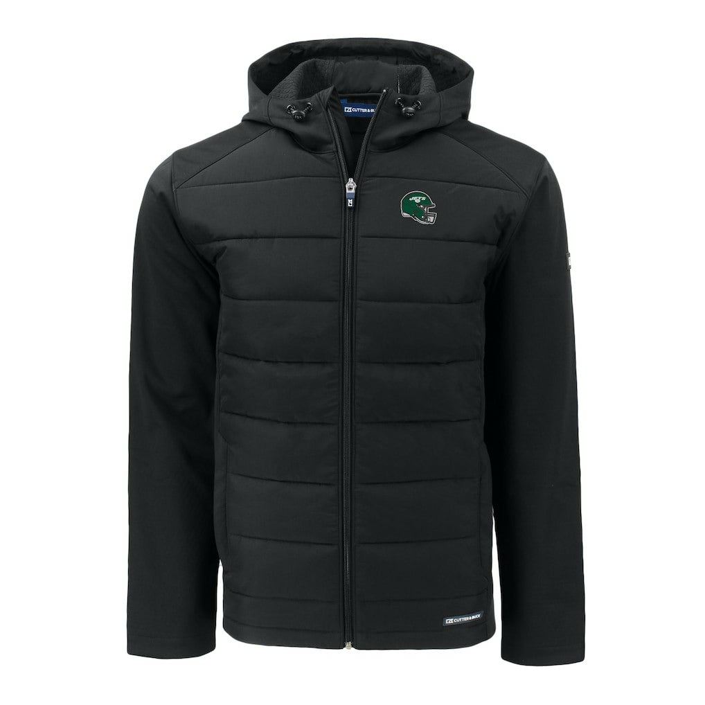 New York Jets Cutter & Buck Helmet Big & Tall Evoke Hybrid Eco Softshell Recycled Full-Zip Jacket | NFL Hot