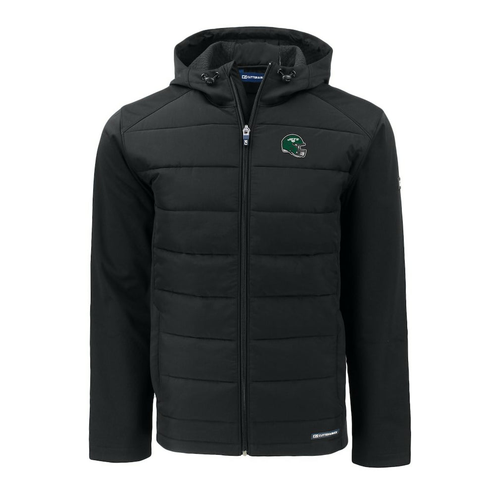 New York Jets Cutter & Buck Helmet Big & Tall Evoke Hybrid Eco Softshell Recycled Full-Zip Jacket | NFL Hot