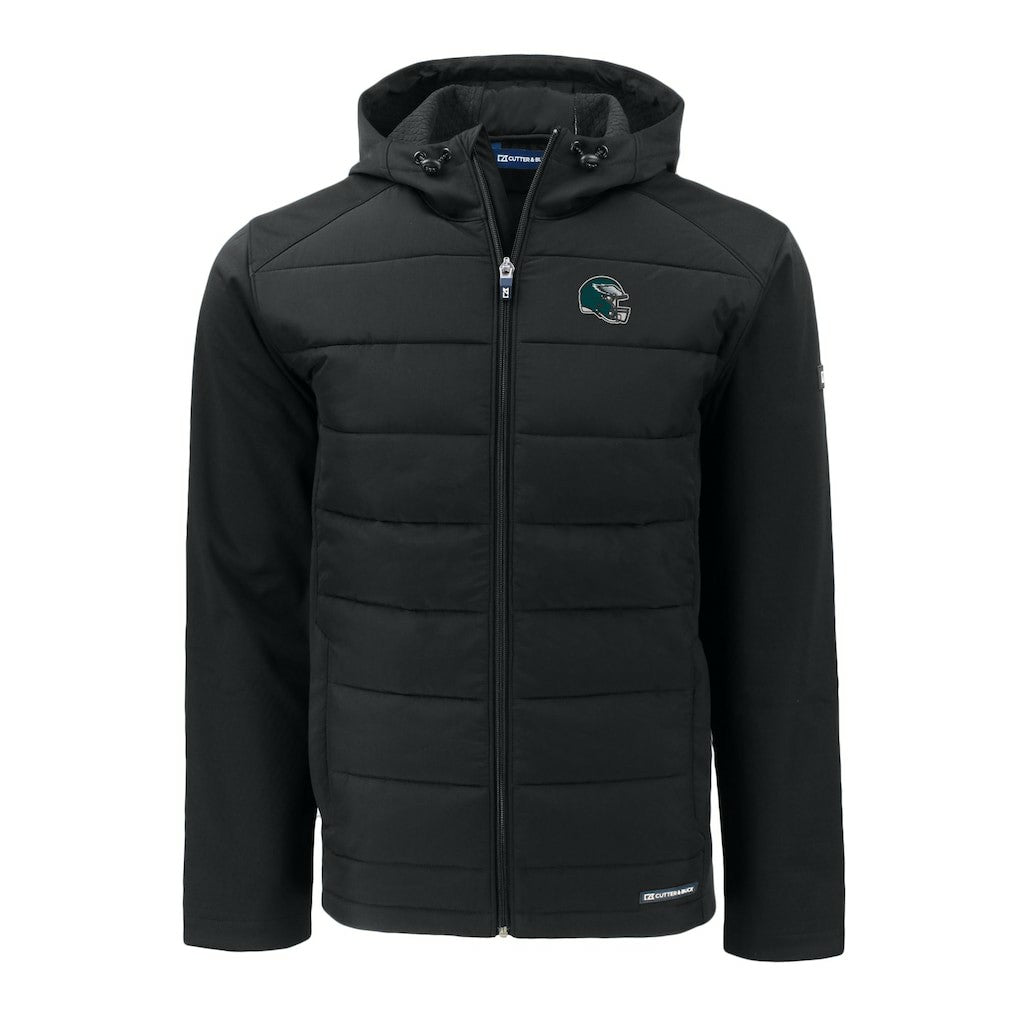Philadelphia Eagles Cutter & Buck Helmet Big & Tall Evoke Hybrid Eco Softshell Recycled Full-Zip Jacket | NFL On sale