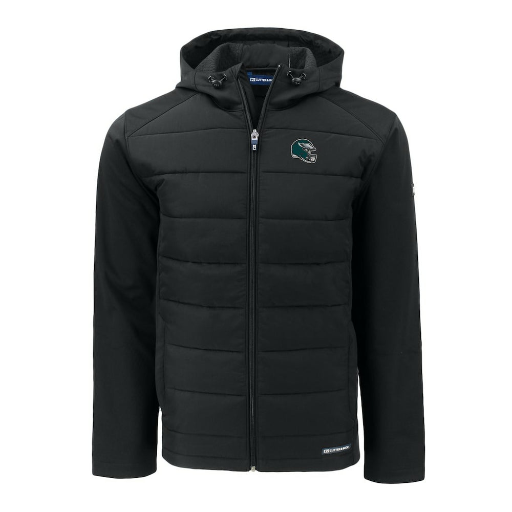 Philadelphia Eagles Cutter & Buck Helmet Big & Tall Evoke Hybrid Eco Softshell Recycled Full-Zip Jacket | NFL On sale