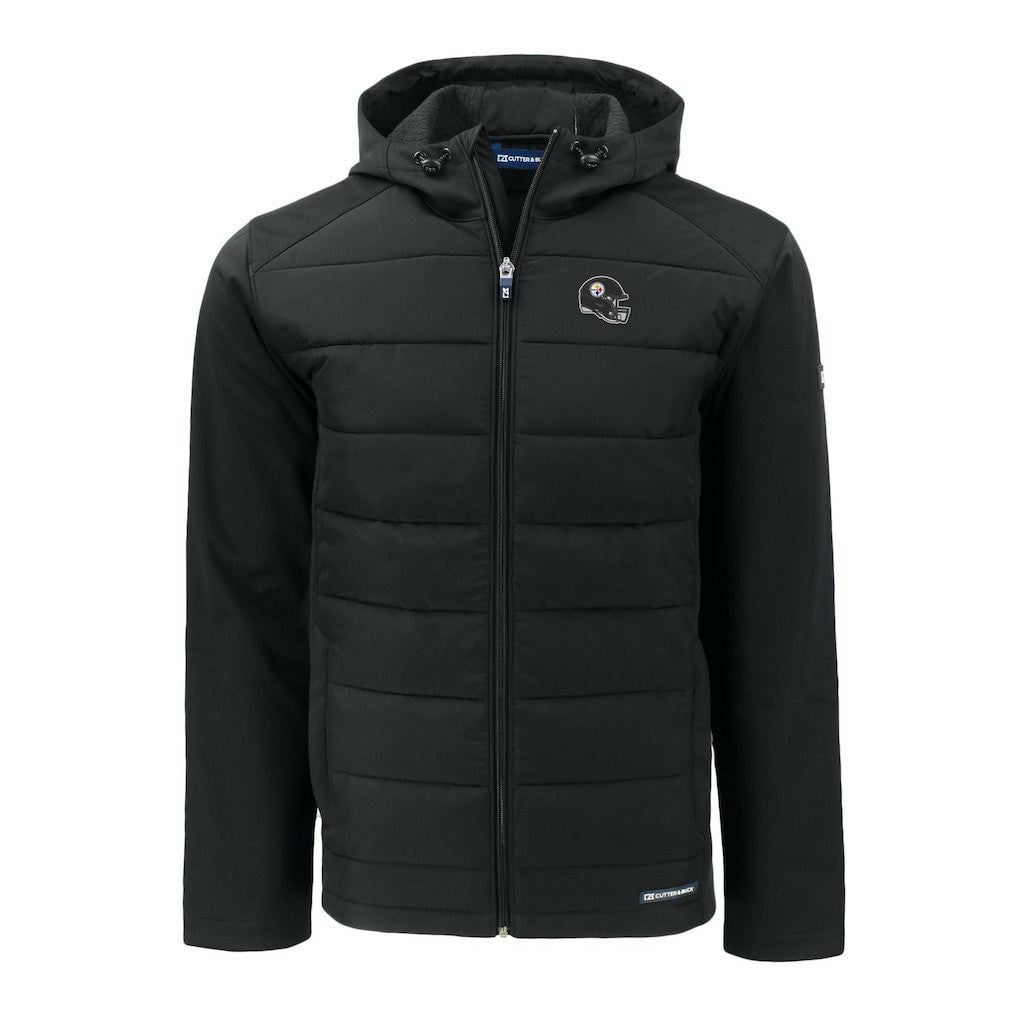 Pittsburgh Steelers Cutter & Buck Helmet Big & Tall Evoke Hybrid Eco Softshell Recycled Full-Zip Jacket | NFL Online