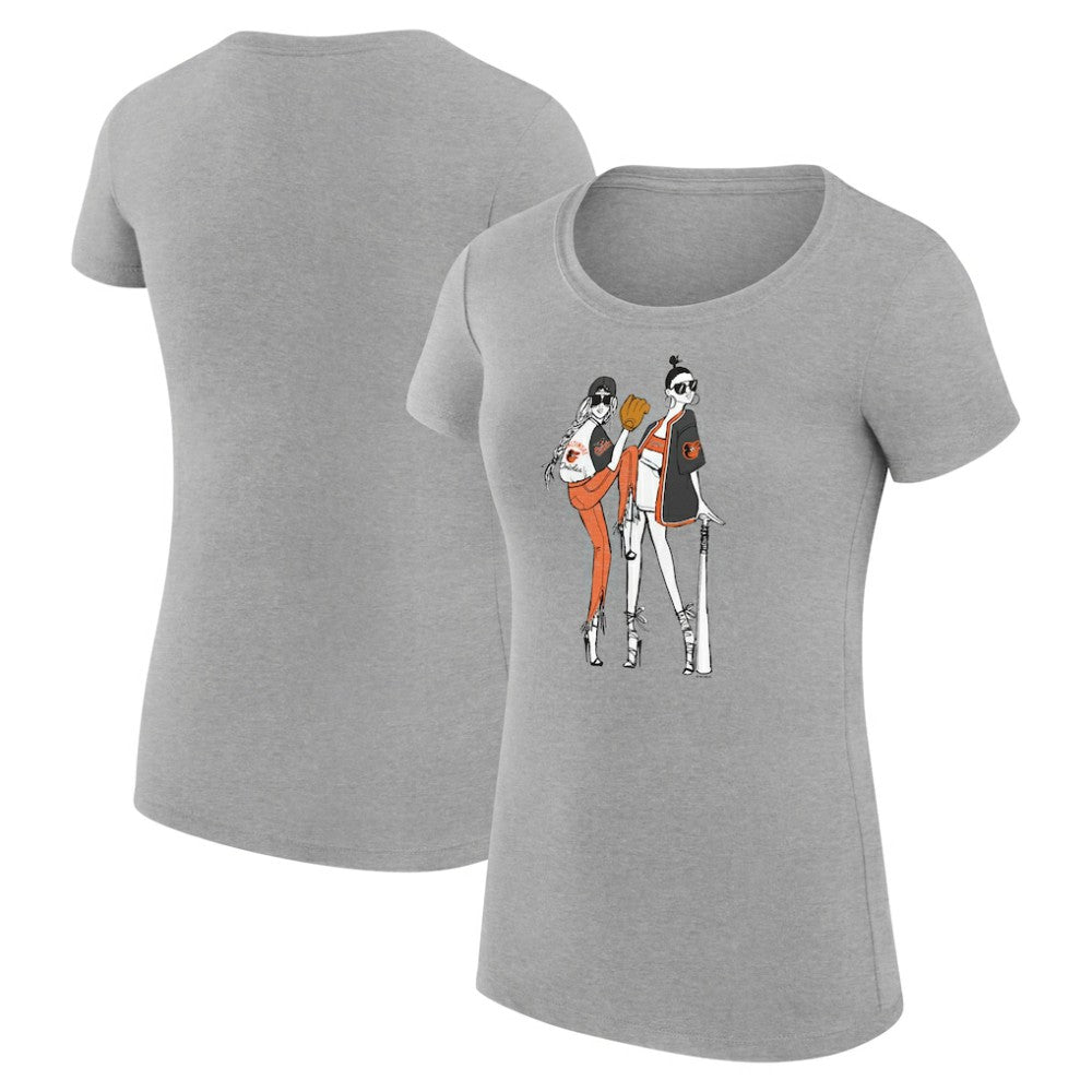 Baltimore Orioles G-III 4Her by Carl Banks Women's Super-Slim Fit Lightweight Baseball Girls T-Shirt - MLB T-shirts
