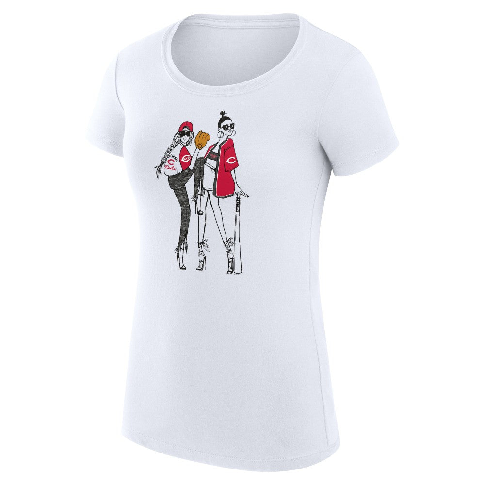 Cincinnati Reds G-III 4Her by Carl Banks Women's Super-Slim Fit Lightweight Baseball Girls T-Shirt - MLB T-shirts