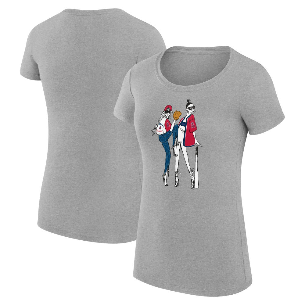 Los Angeles Angels G-III 4Her by Carl Banks Women's Super-Slim Fit Lightweight Baseball Girls T-Shirt - MLB T-shirts