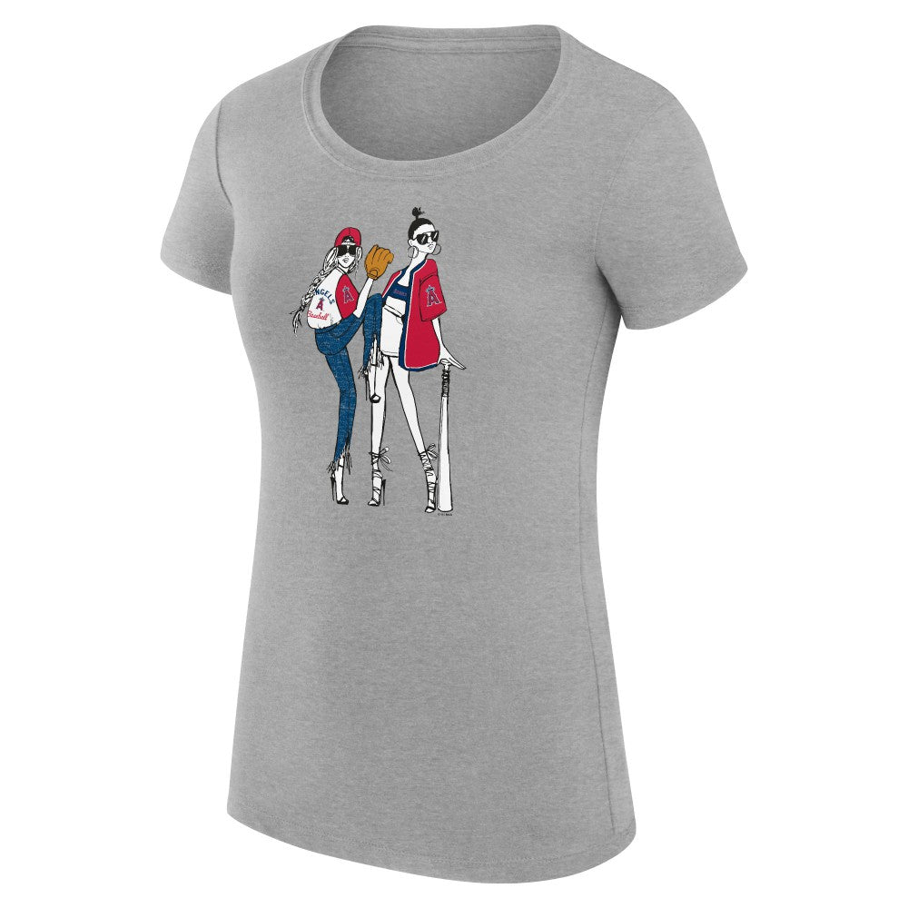 Los Angeles Angels G-III 4Her by Carl Banks Women's Super-Slim Fit Lightweight Baseball Girls T-Shirt - MLB T-shirts