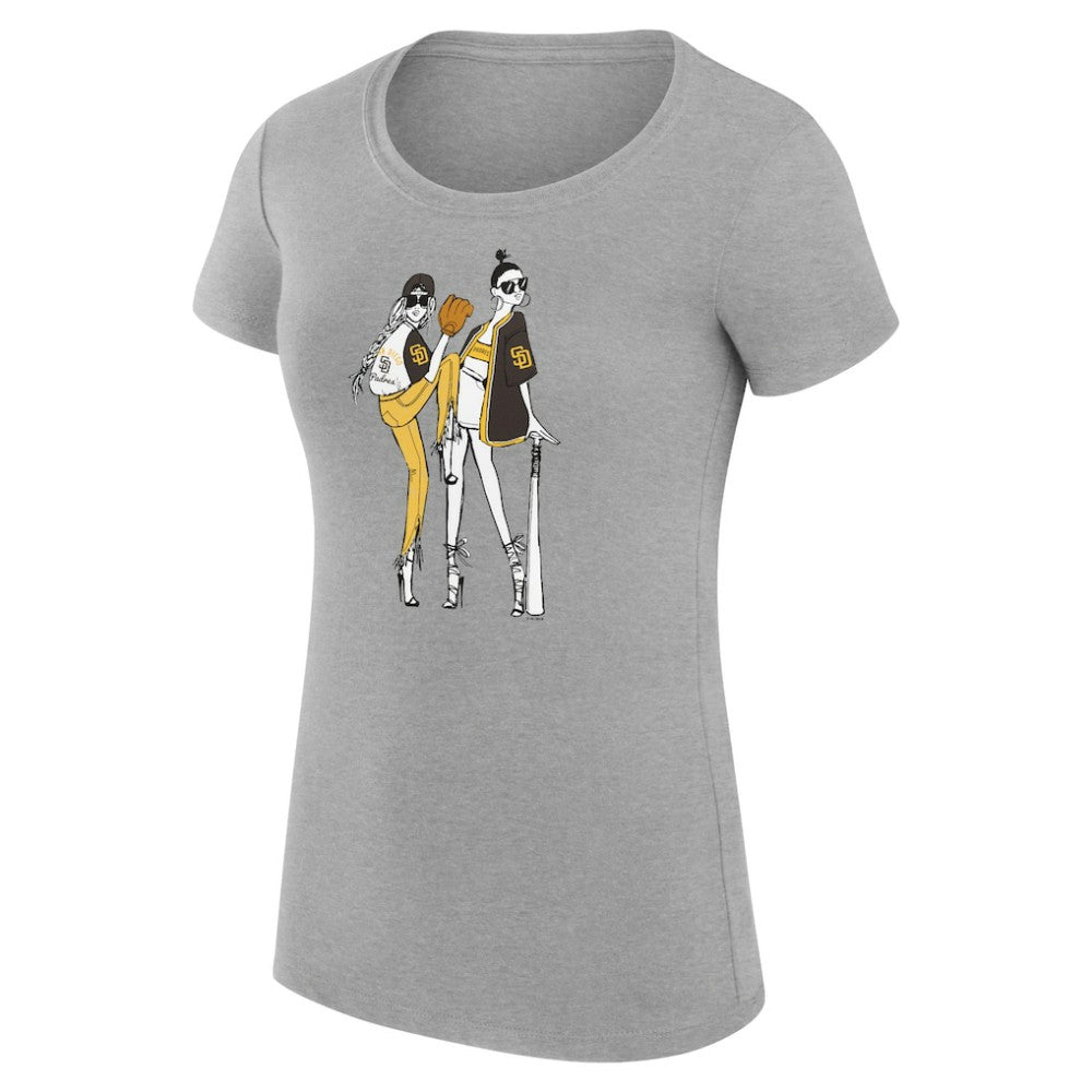 San Diego Padres G-III 4Her by Carl Banks Women's Super-Slim Fit Lightweight Baseball Girls T-Shirt - MLB T-shirts