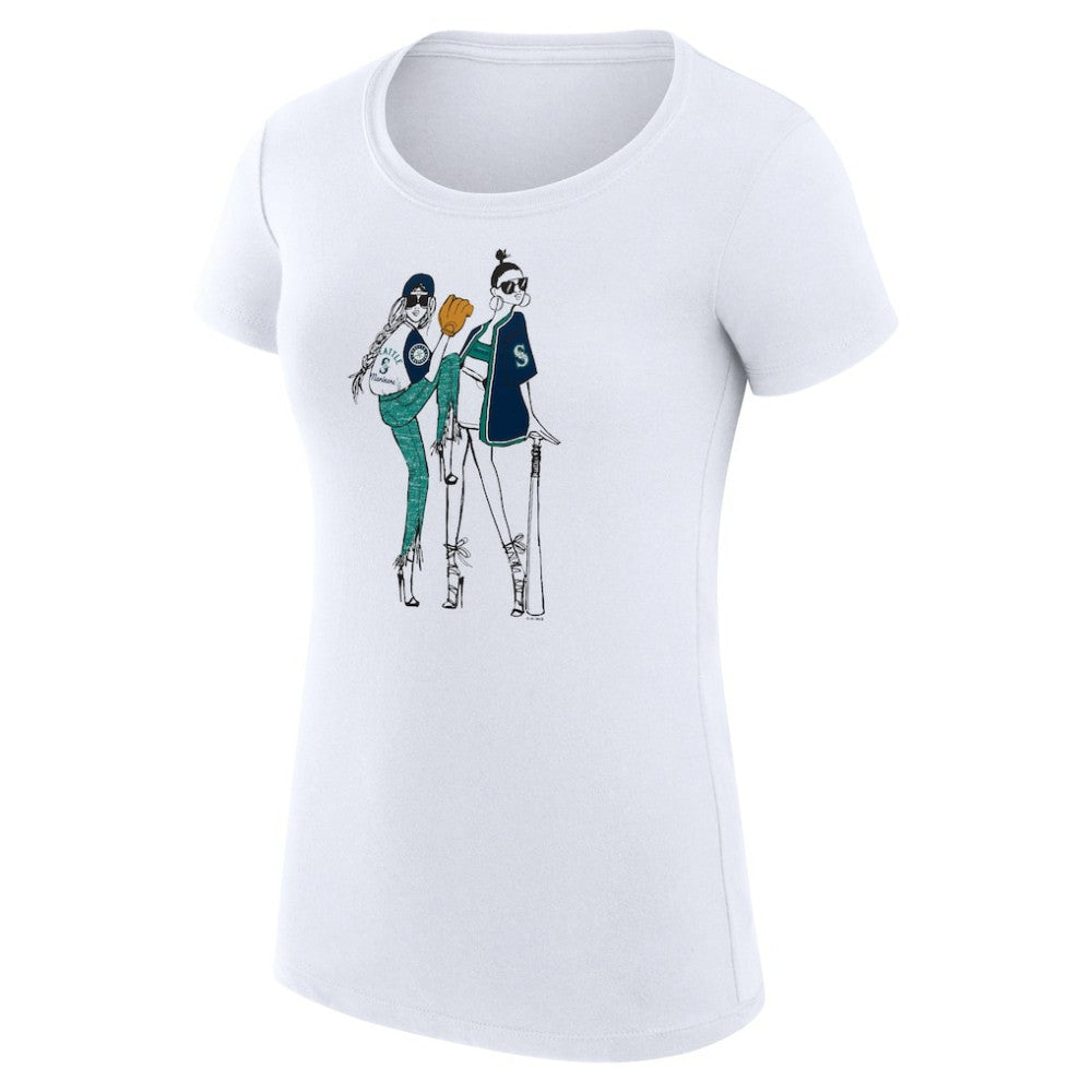 Seattle Mariners G-III 4Her by Carl Banks Women's Super-Slim Fit Lightweight Baseball Girls T-Shirt - MLB T-shirts