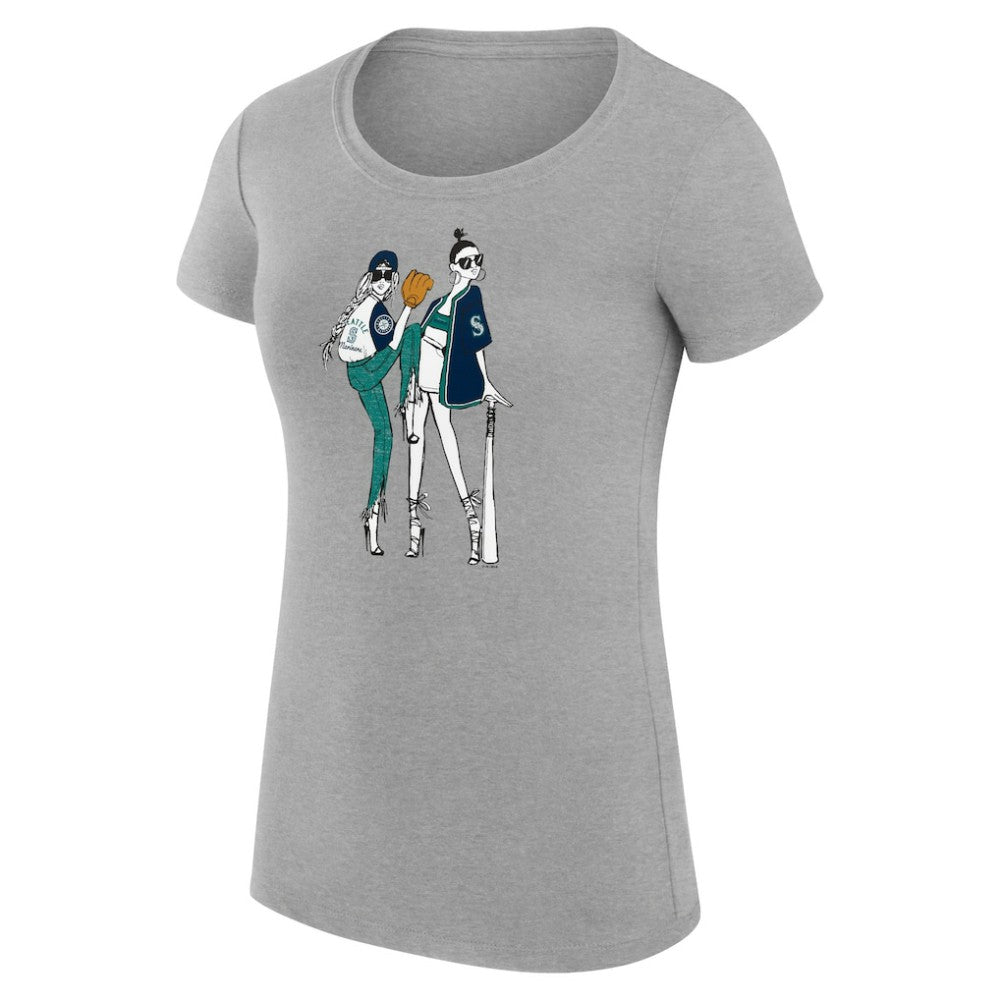 Seattle Mariners G-III 4Her by Carl Banks Women's Super-Slim Fit Lightweight Baseball Girls T-Shirt - MLB T-shirts