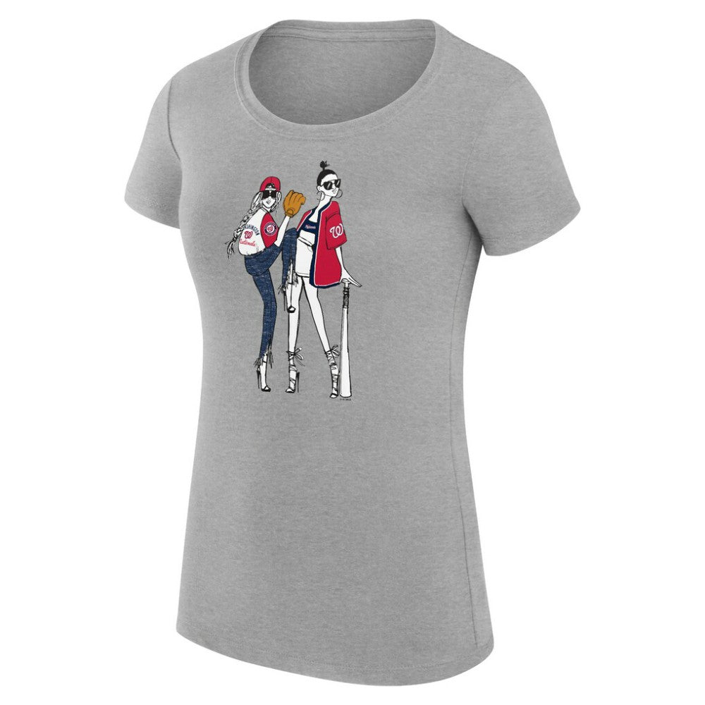 Washington Nationals G-III 4Her by Carl Banks Women's Super-Slim Fit Lightweight Baseball Girls T-Shirt - MLB T-shirts