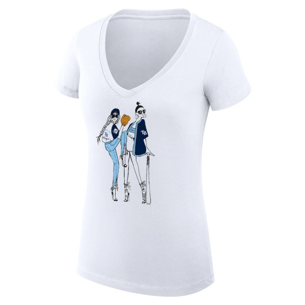 Tampa Bay Rays G-III 4Her by Carl Banks Women's Super-Slim Fit Lightweight Baseball V-Neck T-Shirt - MLB T-shirts