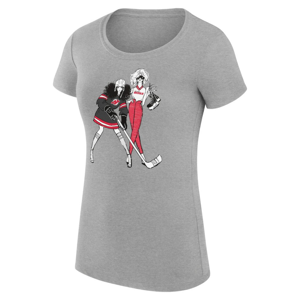 New Jersey Devils G-III 4Her by Carl Banks Women's Super-Slim Fit Lightweight Hockey Girls T-Shirt -  NHL T-shirts