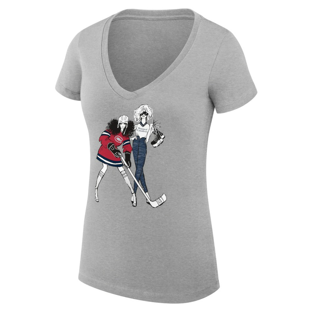Montreal Canadiens G-III 4Her by Carl Banks Women's Super-Slim Fit Lightweight Hockey Girls V-Neck T-Shirt -  NHL T-shirts
