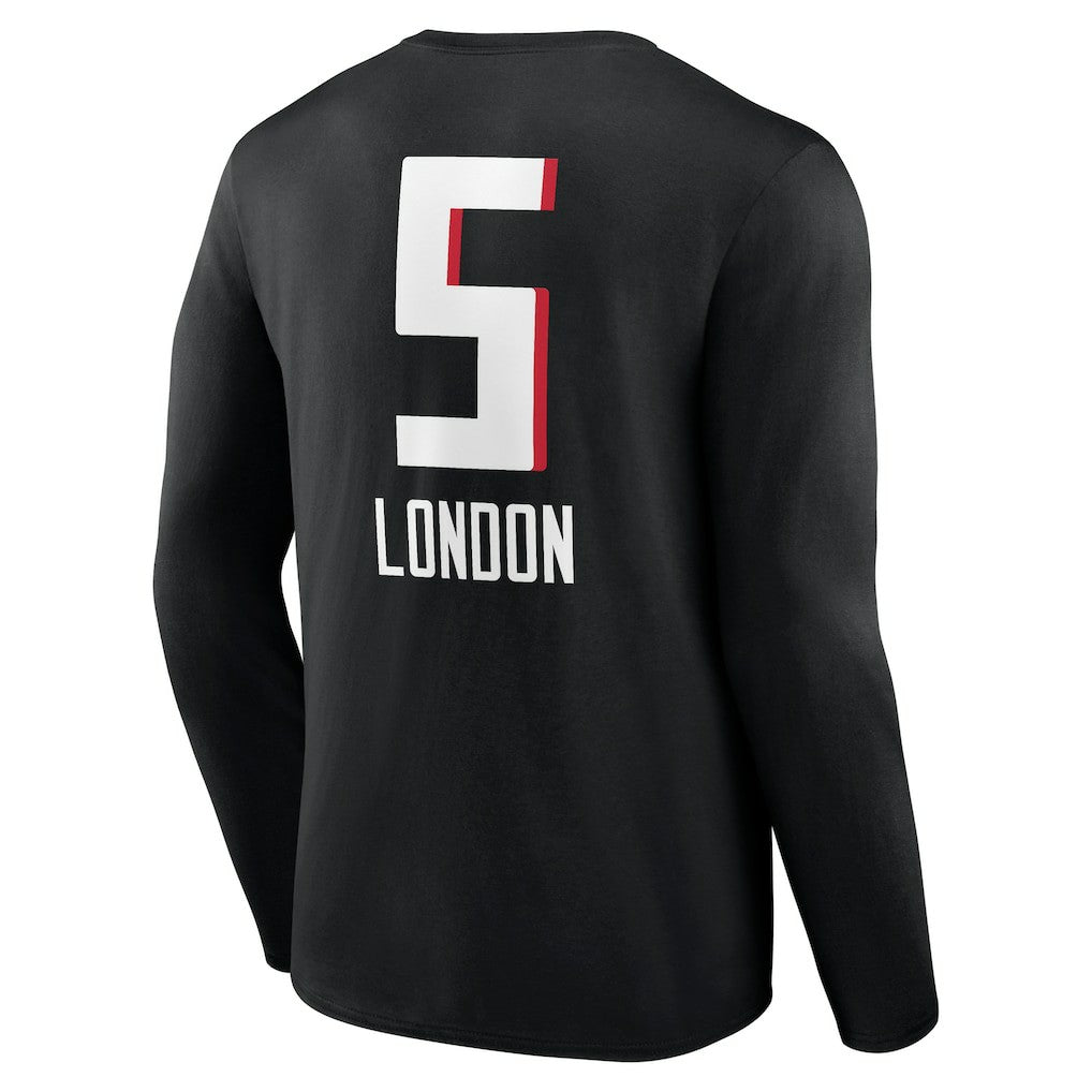 Atlanta Falcons Drake London  Team Wordmark Player Name & Number Long Sleeve T-Shirt | NFL Outlet