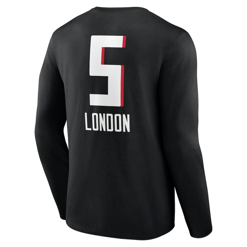 Atlanta Falcons Drake London  Team Wordmark Player Name & Number Long Sleeve T-Shirt | NFL Outlet