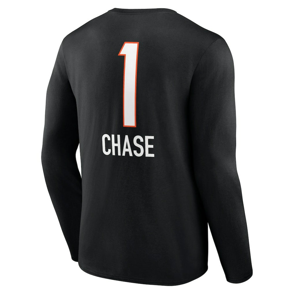 Cincinnati Bengals Ja'Marr Chase  Team Wordmark Player Name & Number Long Sleeve T-Shirt | NFL Discount