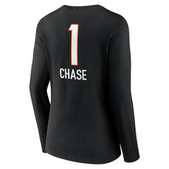 Cincinnati Bengals Ja'Marr Chase  Women's Team Wordmark Player Name & Number Long Sleeve V-Neck T-Shirt | NFL Hot