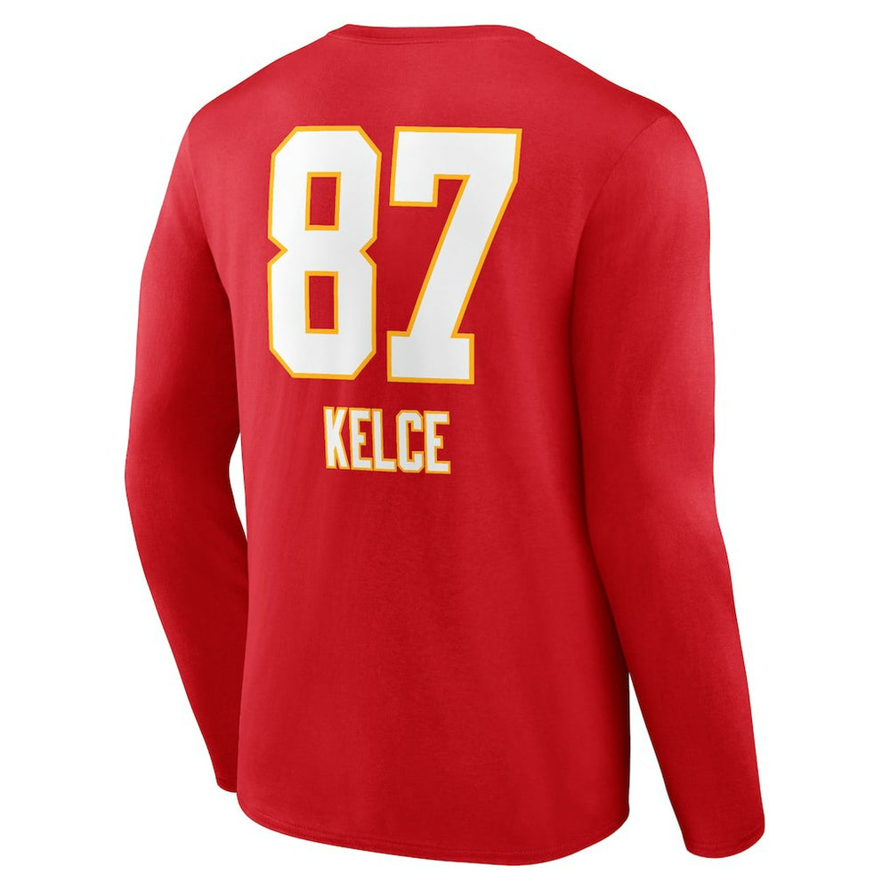 Kansas City Chiefs Travis Kelce  Team Wordmark Player Name & Number Long Sleeve T-Shirt | NFL US