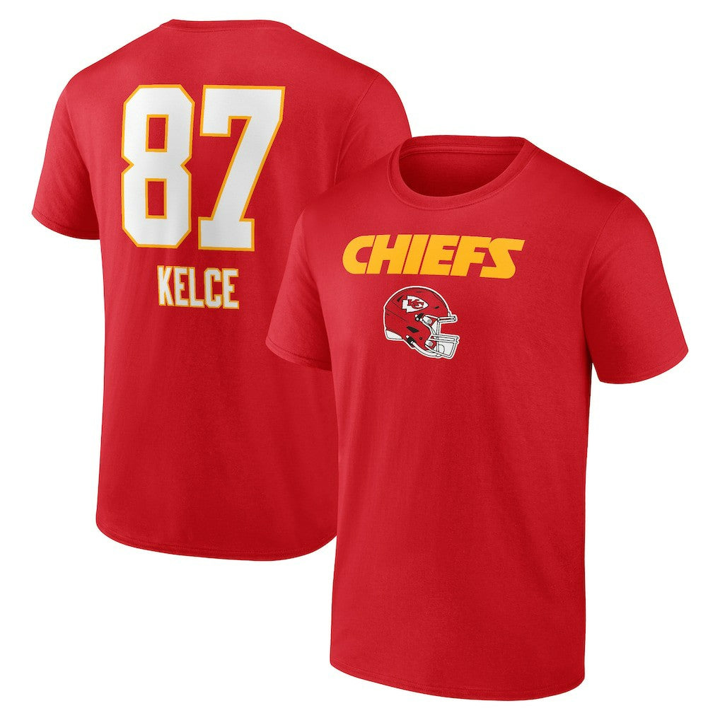 Kansas City Chiefs Travis Kelce  Team Wordmark Player Name & Number T-Shirt | NFL Near me